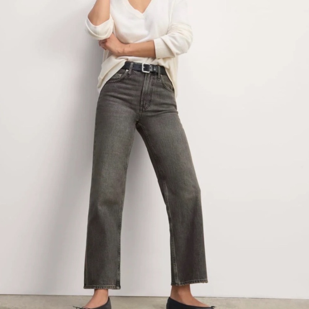 Everlane‎ Cheeky Straight Leg Black denim Jeans Basics Classic size 25 regular